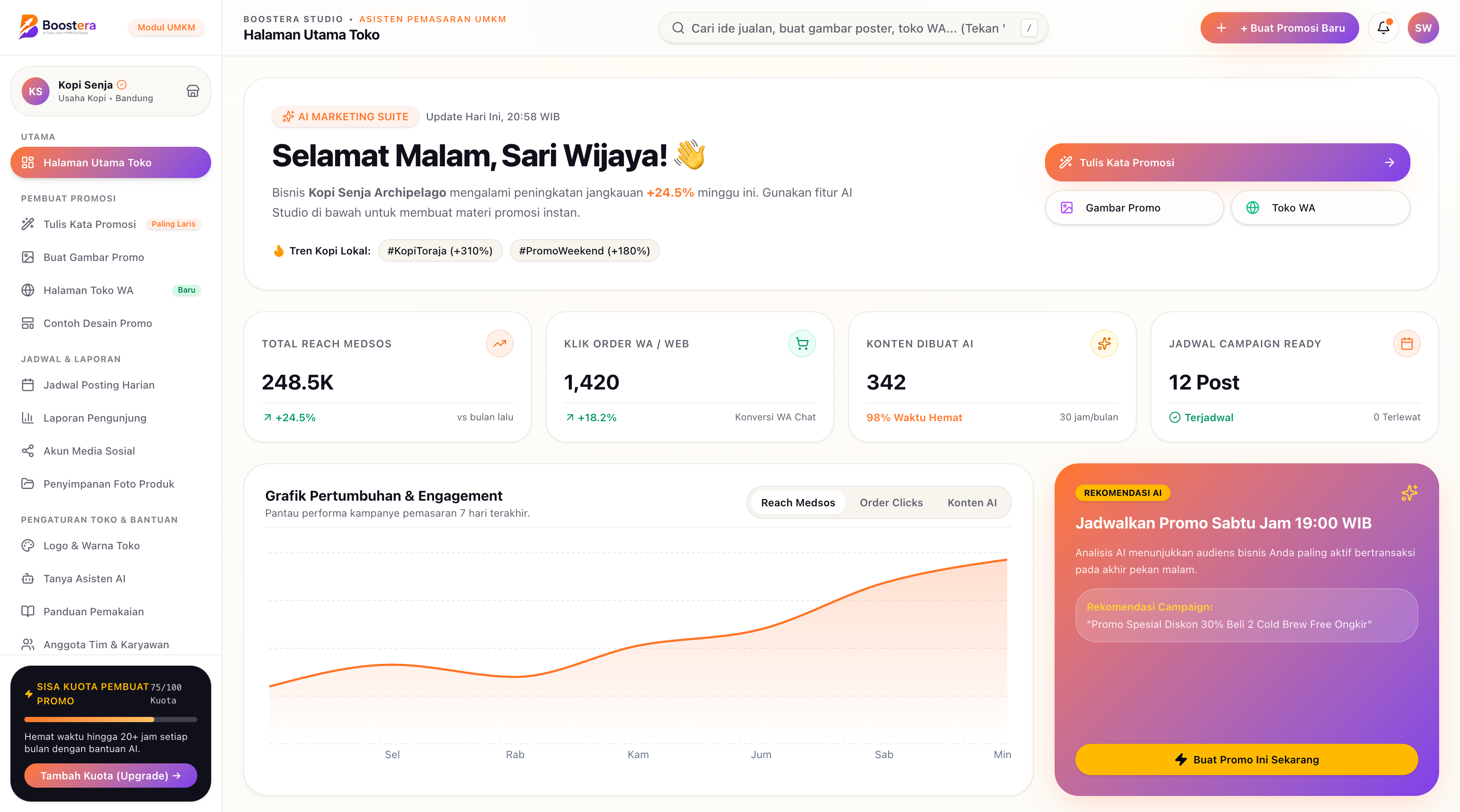 Boostera — AI Social Media Platform for Indonesian MSMEs